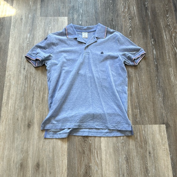 Brooks Brothers Performance Polo - Medium Slim Fit, Light Blue, Red/White Trim - Picture 1 of 4